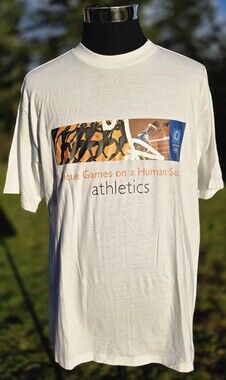 RARE Vintage 2004 Athens Greece Summer Olympics OFFICIAL T-Shirt Adult LARGE Y2K